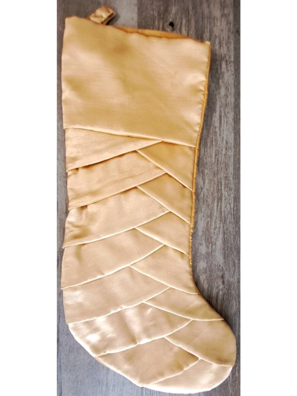 Unbranded Gold Satin Wrap Look Christmas Stocking